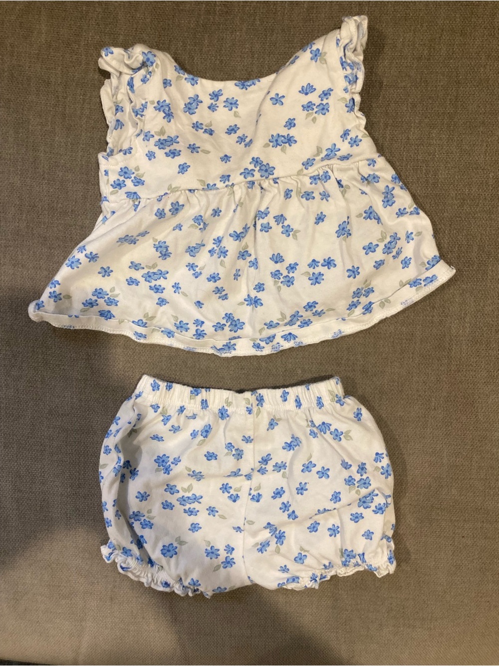 Carter's White Top and Bloomers with Blue Floral Print